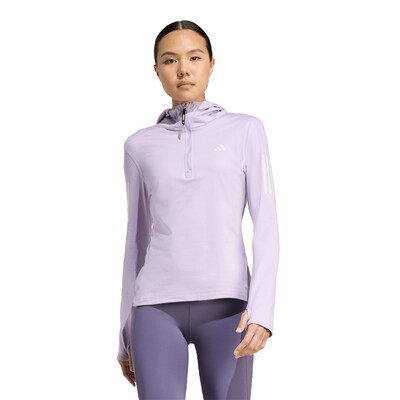 adidas Own The Run Halb-Reißverschluss Hooded Damen Top - AW25