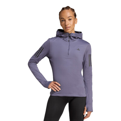 adidas Own The Run Halb-Reißverschluss Hooded Damen Top - AW25