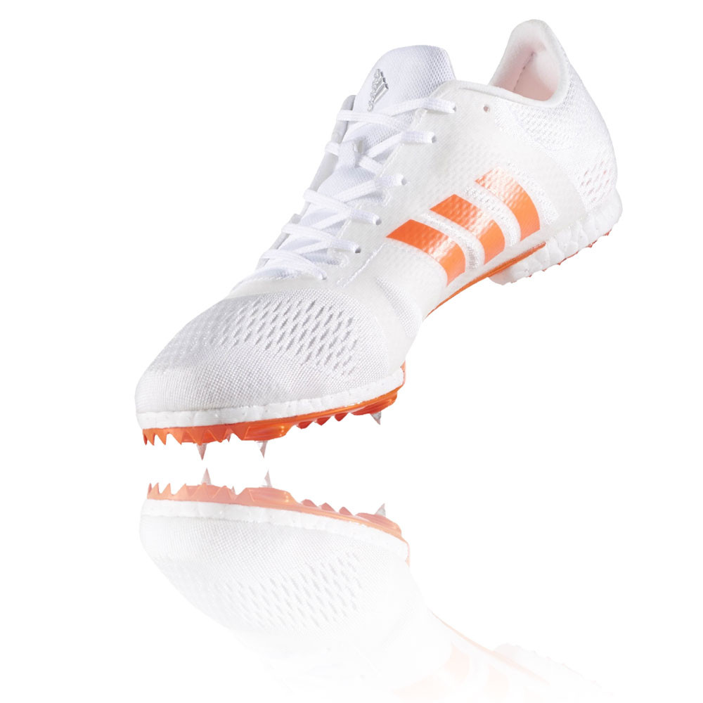 adidas adizero middle distance mens white orange running track track running distance