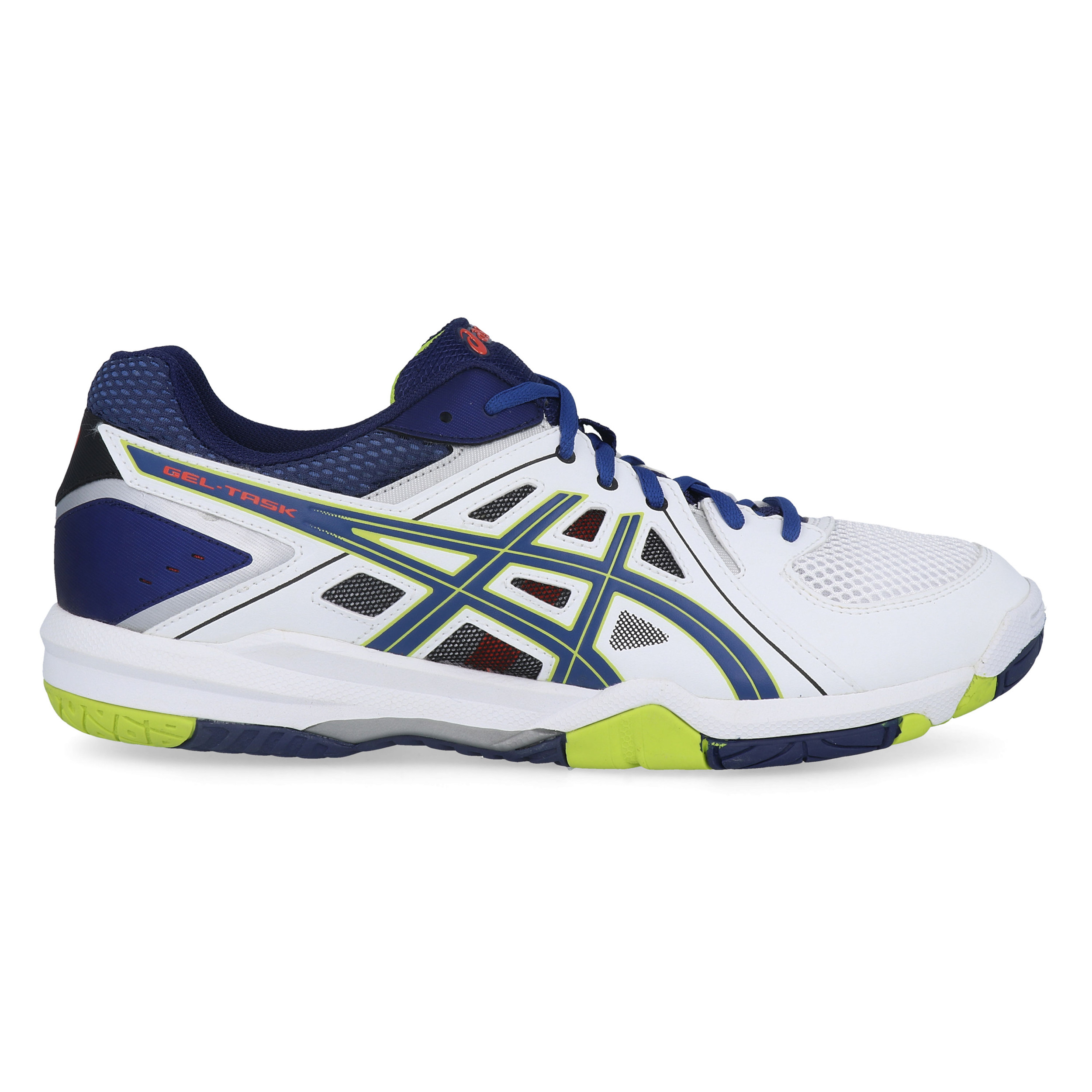 Asics Mens Gel-Task Indoor Court Shoes Blue White Yellow Sports Badminton Squash