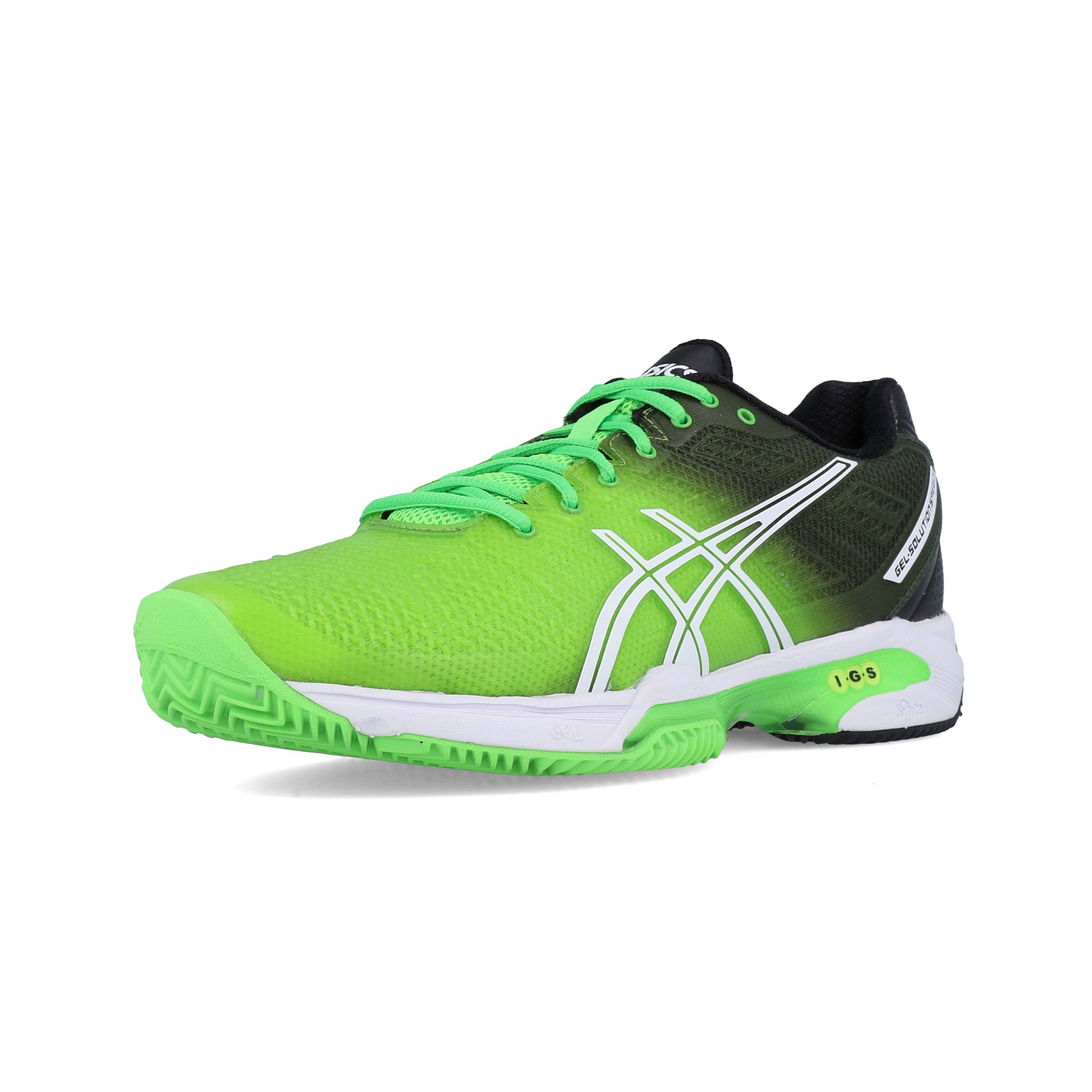 Asics Mens Gel-Solution 2 Clay Court Tennis Shoes Black Green Sports Breathable | eBay