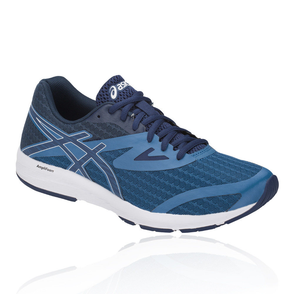 ASICS Da Uomo Amplica Scarpe Da Corsa Ginnastica Blu Sport Traspirante