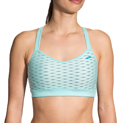 Brooks Womens Elite Crop V2 Sports Support Bra Top Yellow Running Breathable