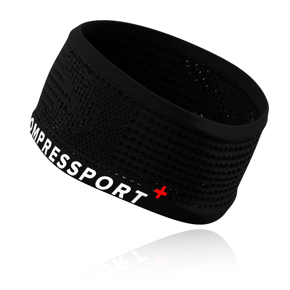 Compressport Unisex On//Off Headband Black Sports Running Tennis Gym Breathable