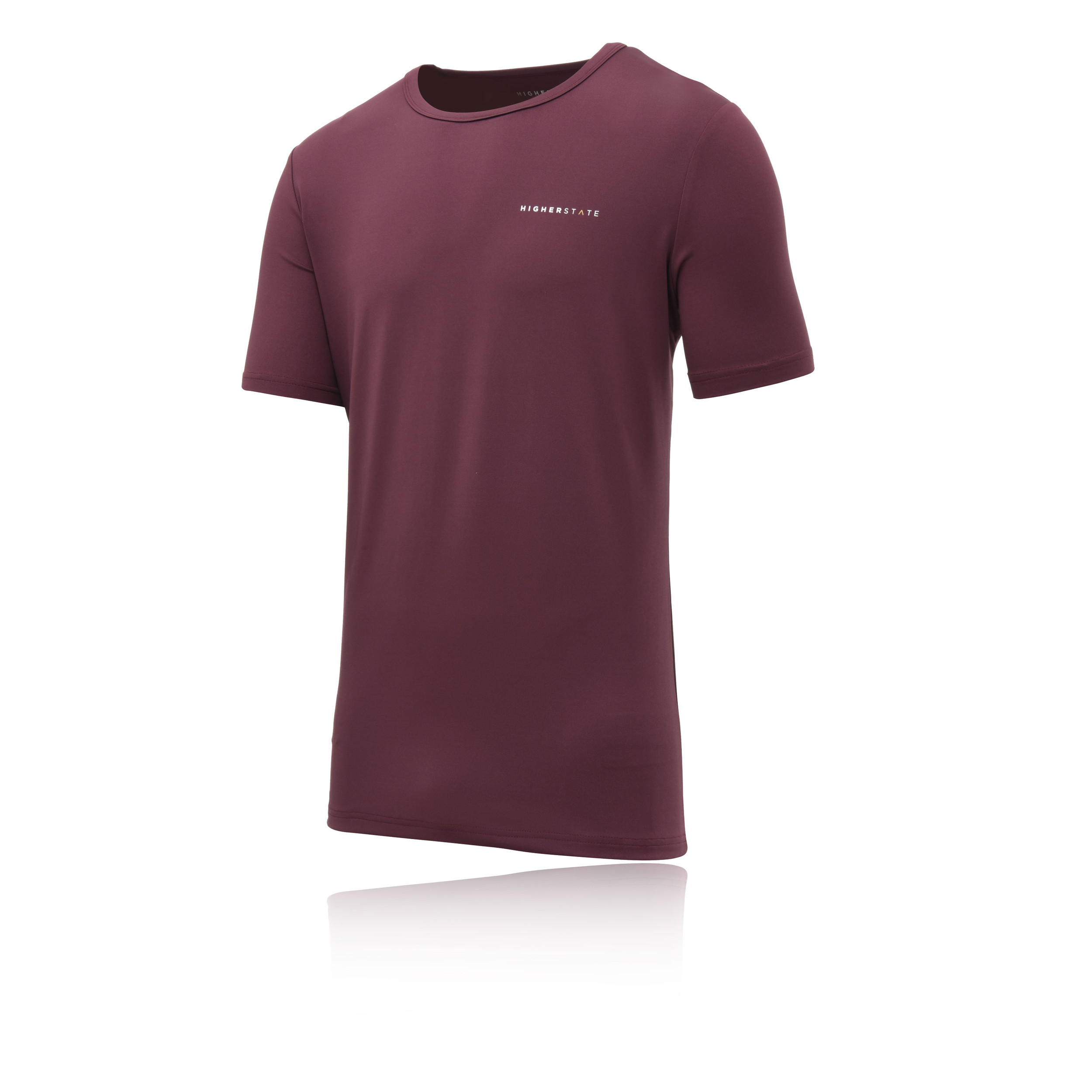 Higher State Mens SS Running Top Purple Red Sports Gym Breathable Lightweight
