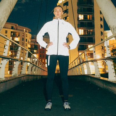 Higher State Allover Reflect Women's Hooded Run Jacket - AW25 Higher State Allover Reflect Women's Hooded Run Jacket - AW25
