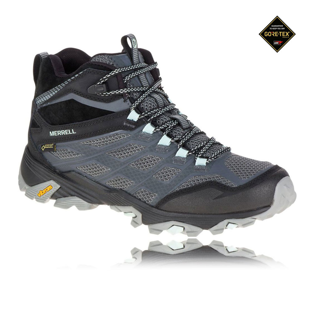 Merrell Moab FST Mid Womens Grey Black Gore Tex Walking Hiking Shoes ... Merrell-Moab-FST-Mid-Womens-Grey-Black-Gore-