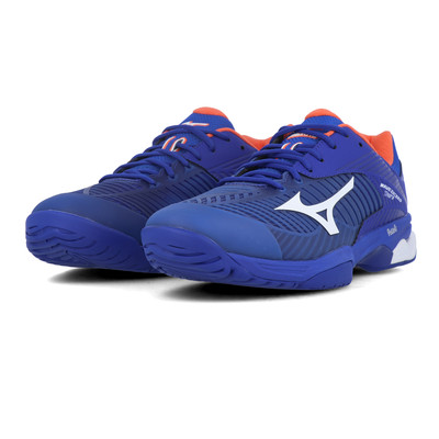 Mizuno Mens Break Shot EX Court Tennis Shoes Blue Navy Sports Breathable