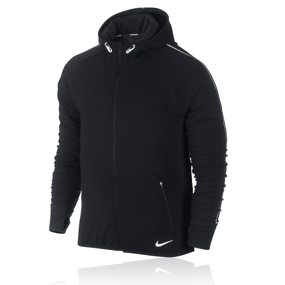 Nike Dri-Fit Feather Fleece Run Full Zip Long Sleeve Hooded Running Top - SU14 | SportsShoes.com