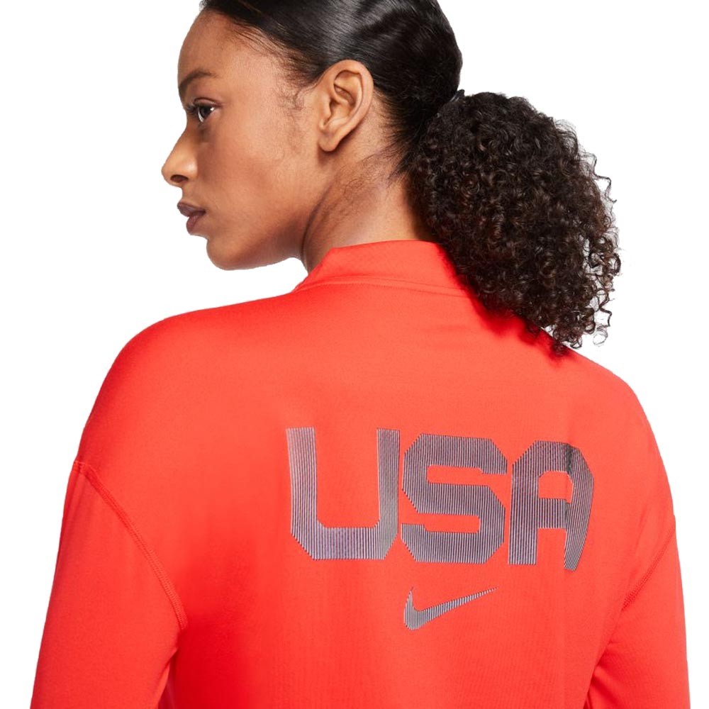 orange nike half zip women's