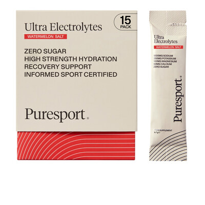 Puresport Ultra Electrolytes - Watermelon Salt (Box of 15) - SS26 Puresport Ultra Electrolytes - Watermelon Salt (Box of 15) - SS26