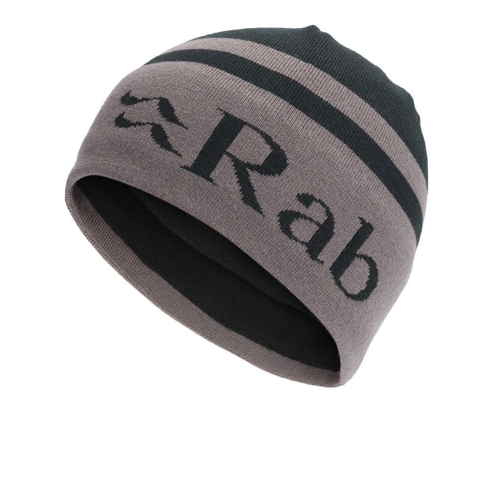 Rab Logo Beanie - Berretto In Lana Riciclata Con Fascia In Pile - Antracite/Granito
