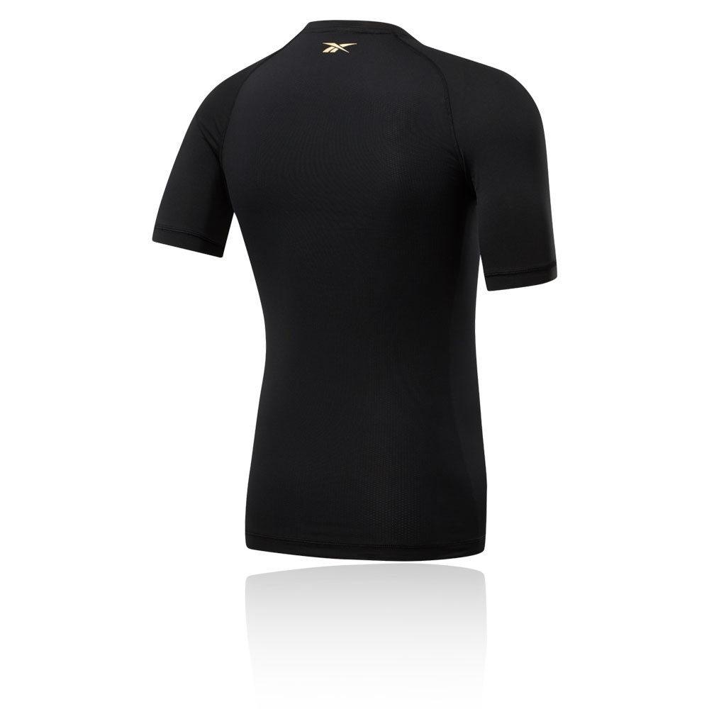 Reebok UFC Training Short Sleeve Compression Rashguard Top Shirt Black Red White