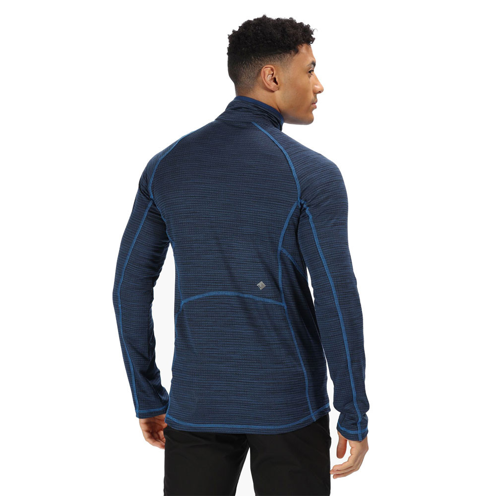 Regatta Mens Yonder Half Zip Fleece Top Blue Sports Outdoors Breathable