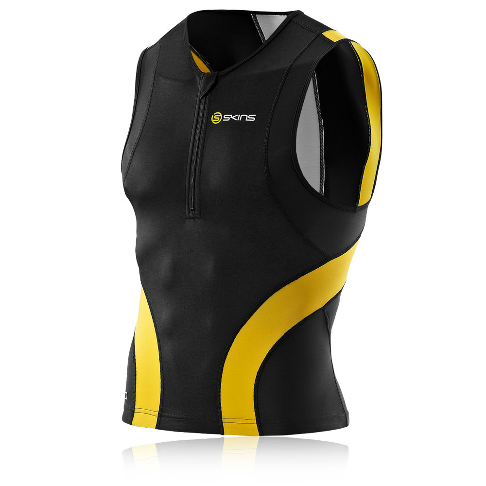 Skins TRI400 Triathlon Sleeveless HalfZip Compression Top