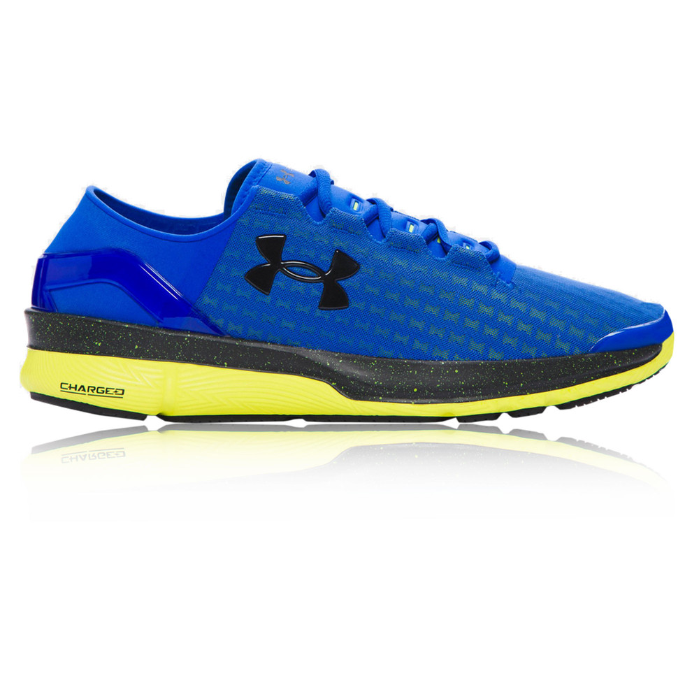 blue and yellow under armor shoes