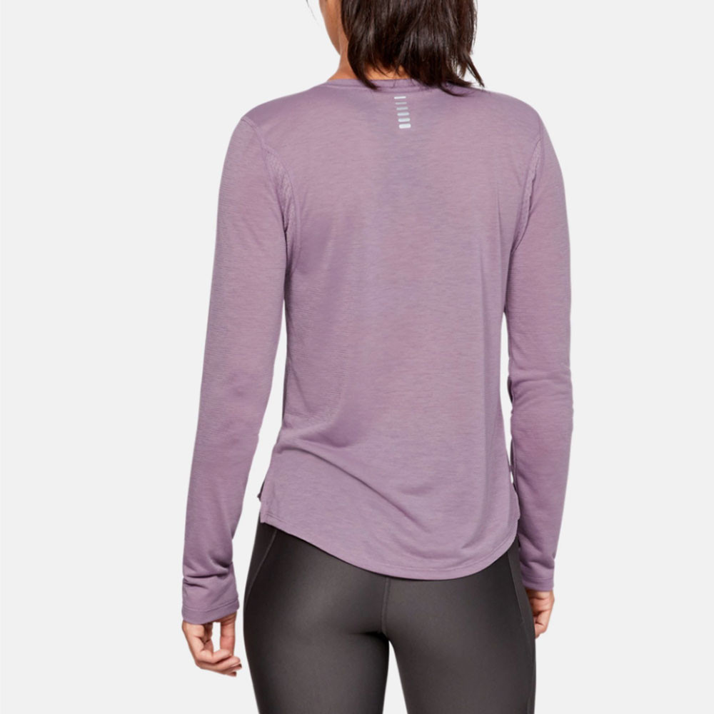 Under Armour Womens Streaker Long-Sleeve Top Black Sports Gym Running Breathable